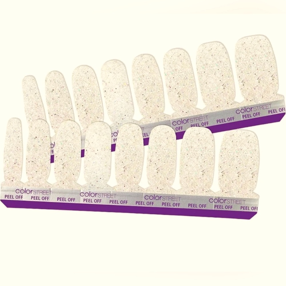 Color Street Silver White Sparkles Home Sleet Home Real Nail Polish Strips 2/$18 - Picture 2 of 7